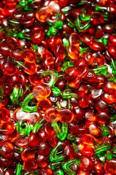 Cherry Gummy Candy Macro Stock Photos