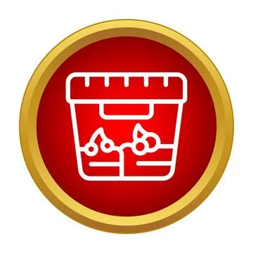 Cherry harvest food container vector icon Stock Illustration