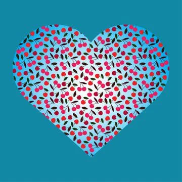 Cherry heart Stock Illustration