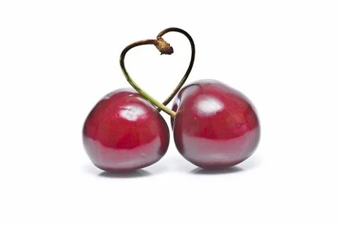 Cherry heart. Stock Photos