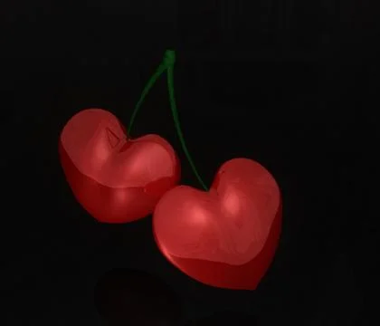 Cherry hearts Stock Illustration