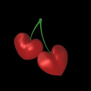Cherry hearts Stock Illustration
