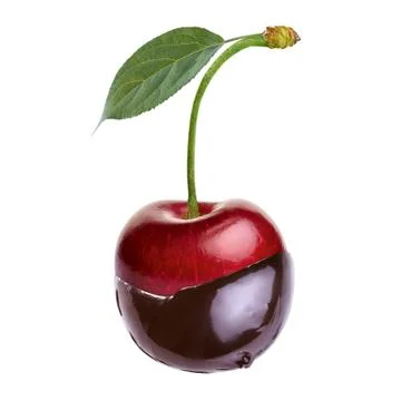 Cherry in hot chocolate Foto stock