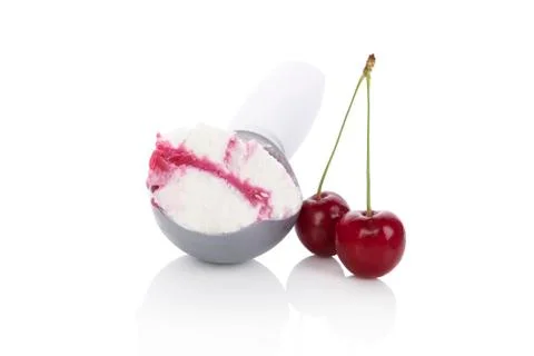 Cherry ice cream. Stock Photos