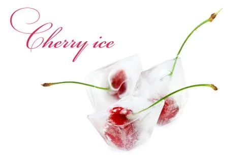 Cherry in ice Stock-Fotos
