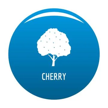 Cherry icon blue vector Stock Illustration
