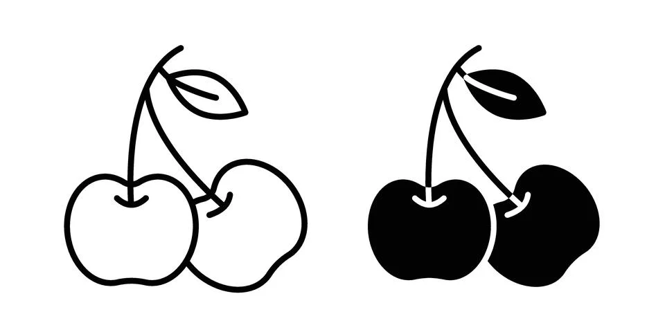 Cherry icon bundle for website design projects Stock Illustration