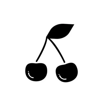 Cherry icon element of fruit icon for mobile concept and web apps. Thin line  Illustrazione stock