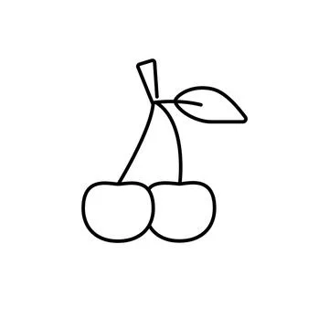 Cherry icon element of fruit icon for mobile concept and web apps. Thin line  Illustrazione stock