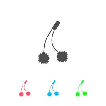 Cherry icon flat. Stock Illustration