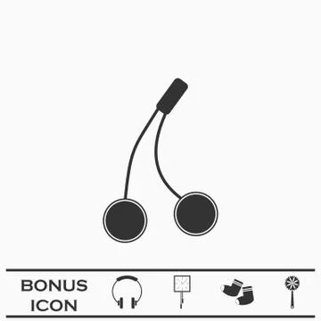 Cherry icon flat. Stock Illustration