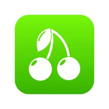 Cherry icon green vector イラスト素材