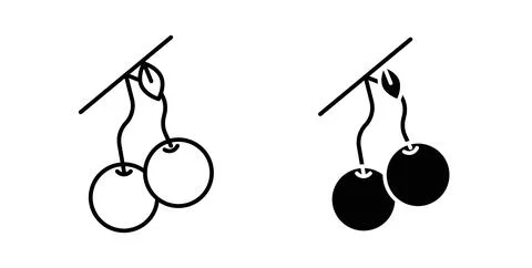 Cherry icon Illustration designs pack for Web Stock Illustration