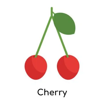 Cherry icon isolated on white background Free Stock Illustration