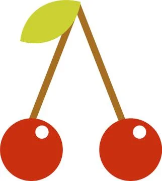 Cherry icon. Red cherry sign vector. Иллюстрация