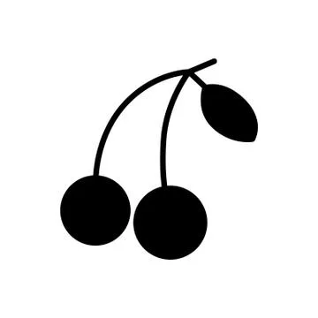 Cherry icon simple flat vector illustration Stock Illustration