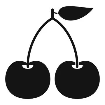 Cherry icon, simple style Stock Illustration