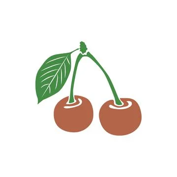 Cherry icon, simple style Stock Illustration