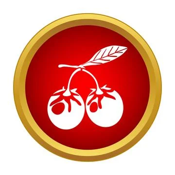 Cherry icon symbolizing healthy fruit and organic food Stock Illustration