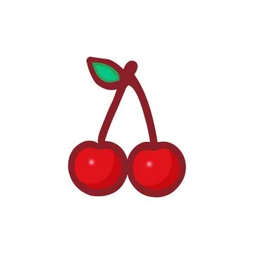 Cherry icon in trendy flat style  Fruit symbol Stock Illustration