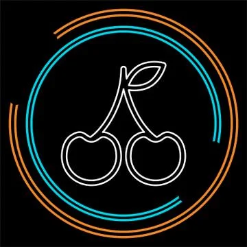 Cherry icon, vector fruit illustration, sweet cherries, fresh healthy cherrie Stock Illustration