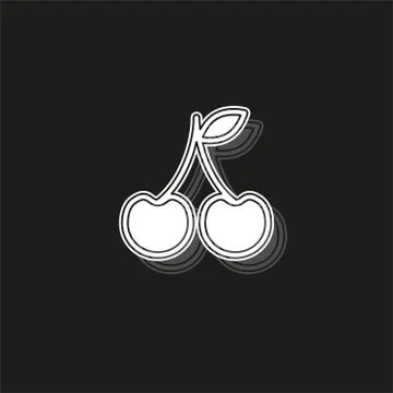 Cherry icon, vector fruit illustration, sweet cherries, fresh healthy cherrie Stock Illustration