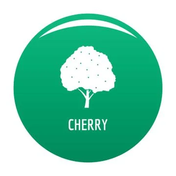 Cherry icon vector green Illustrazione stock