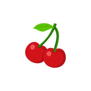 Cherry icon. Vector illustration of cherry isolated on white background Stock Illustration