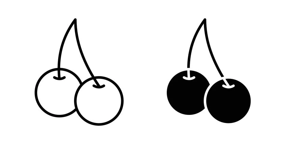 Cherry icon vector, symbol, logo illustrations Illustrazione stock
