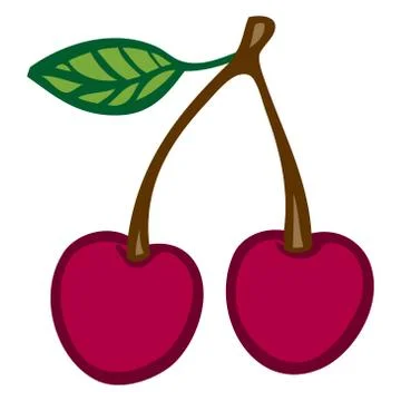 Cherry. Isolated object. Flat vector image. Stock Illustration