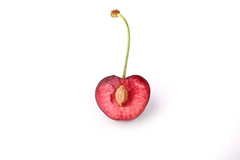 Cherry isolated on white background cut stone Stock Photos
