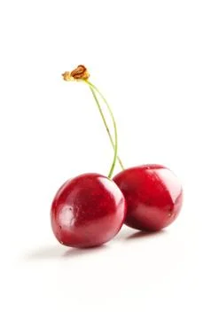 Cherry isolated on white background Stock Photos