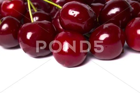 Cherry Isolated On White Background Stock Photos