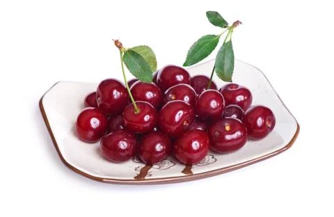 Cherry isolated on white background Stock Photos