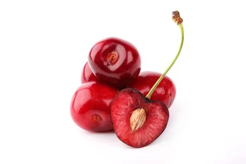 Cherry isolated on a white background Stock Photos