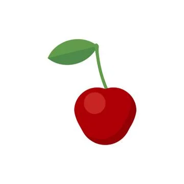 Cherry isolated on white background. Vector illustration. Stock Illustration