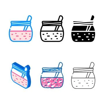 Cherry jam color minimal icon vector 스톡 일러스트