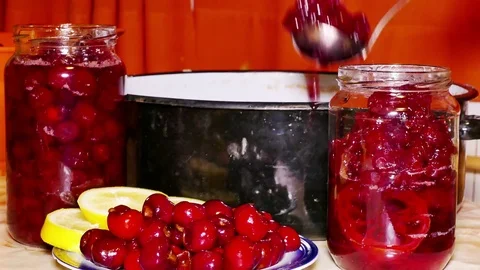Cherry Jam- Delicious Dessert Stock-Footage 77507284