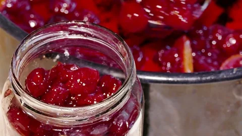 Cherry Jam- Delicious Dessert Stock-Footage 77744450