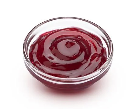 Cherry jam isolated on white background Foto stock