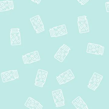 Cherry jam line seamless pattern Stock Illustration