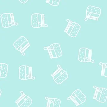 Cherry jam line vector seamless pattern 스톡 일러스트