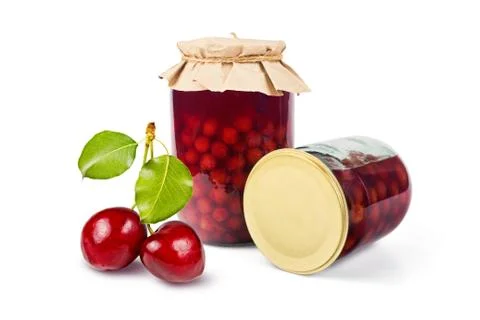 Cherry jam Stock Photos