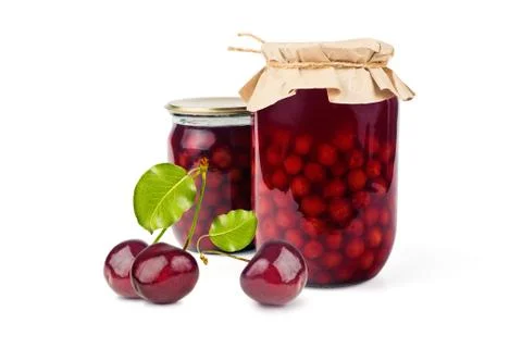 Cherry jam Stock Photos