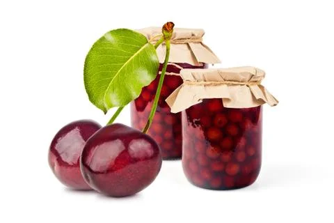 Cherry jam Stock Photos