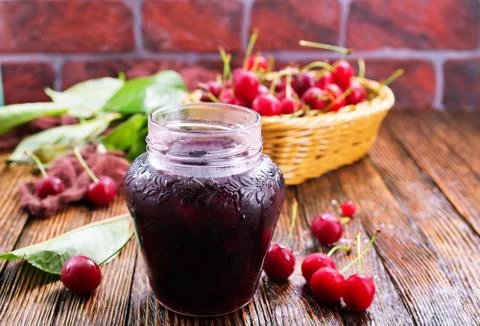 Cherry jam Stock Photos