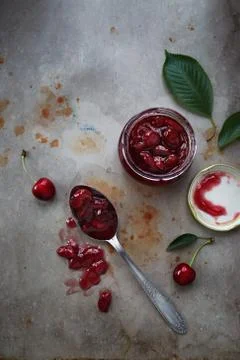 Cherry Jam Stock Photos