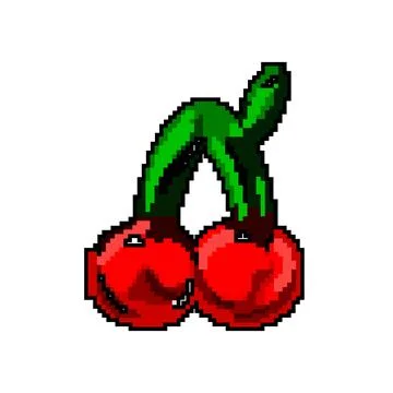 Cherry jelly candy game pixel art vector illustration Stock Illustration