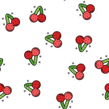 Cherry jelly candy gummy vector seamless pattern Stock Illustration
