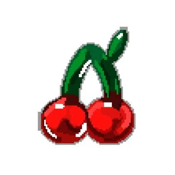 Cherry jelly candy pixel art vector illustration Illustrazione stock